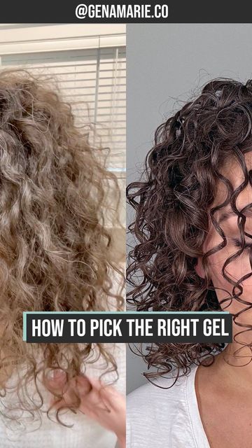 Gena Marie | Curly Creator on Instagram: "Comment the word “GEL” and I will DM you the link to the chart & the product suggestions (if you didn’t already receive it from my previous gel post). 👉 How do you pick the right gel for your curls? 1️⃣ Determine your hair’s porosity. The more damaged or high porosity your hair is, you will likely need stronger hold and may even need humidity blocking ingredients like “polyquaternium.” For low porosity hair and healthy hair types, you can get away with Gels For Low Porosity Hair, Low Porosity Hair Gel, High Porosity Curly Hair Products, Thinning Curly Hair, Low Porosity Curly Hair Products, Low Density Curly Hair, High Porosity Curly Hair, Curly Permed Hair, Curly Hair Gel