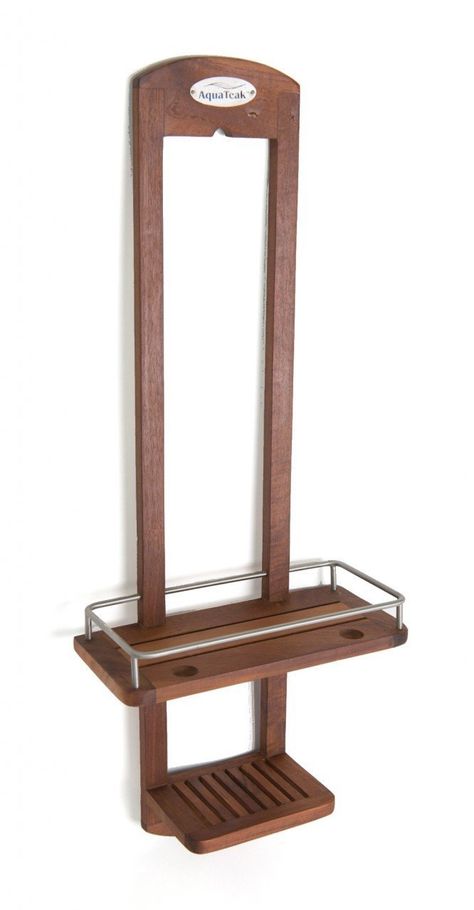 Amazon.com - The ORIGINAL MOA Small Teak Shower Caddy - Wood Shower Caddy Shower Caddy Ideas Diy, Shower Caddy Ideas, Teak Shelves, Small Shower, Shower Caddy, Tile Shower, Shower Floor, Teak, The Original