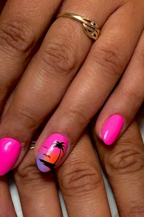 Nail Designs Pink Beach Nails, Nail Looks, Special Nails, Pink Beach, Beach Nails, The Trend, Nail Inspo, Summer Nails, Hair And Nails