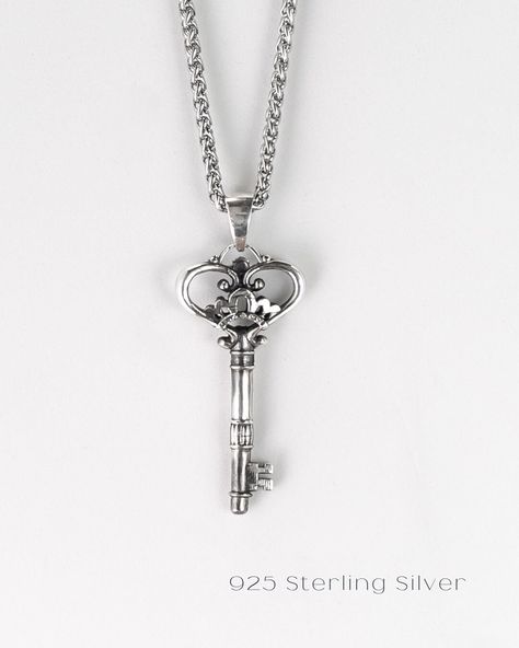 Silver key necklace