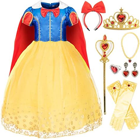 Snow White Princess Dress, Princess Costumes For Girls, White Princess Dress, Toddler Princess Dress, Costume Princess, Snow White Dresses, Snow White Costume, Gonna In Tulle, White Costumes