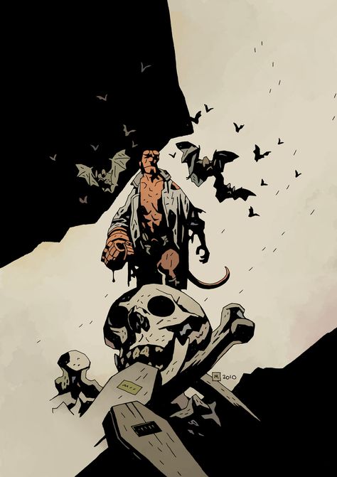 For a singular comic vision, it doesn't get much better than Hellboy. The storytelling is fantastic and historic and folkloric. The artwork is pitchblack and perfect. This needs to be on my wall right now. Darkhorse Comics, Hellboy Comic, Mike Mignola Art, Hellboy Tattoo, Hellboy Art, Best Comic Books, Dark Comics, Mike Mignola, Bd Comics