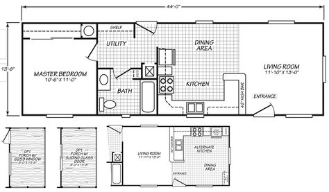 Honeydew 14 X 44 601 sqft Mobile Home | Factory Expo Home Centers Manufactured Homes Floor Plans, Shed Floor Plans, Mobile Home Floor Plans, Small Cabin Plans, Duplex Floor Plans, Single Wide Mobile Homes, Tiny House Storage, Small House Floor Plans, Single Wide