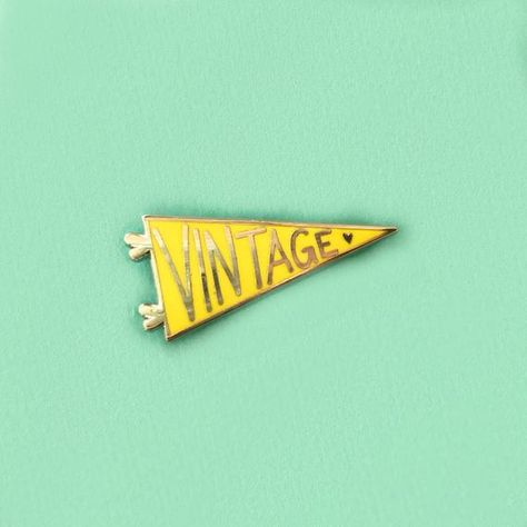 SALE: $6.00 Retail: $11.00 Vintage Pennant Enamel Pin Measures 1.25 inches in diameter. Hard enamel with a black rubber clutch. Designed in the USA. Add some flair & jazz up your favorite jacket, shirt, hat or bag with any of our enamel pins! Follow us on Instagram! @unexpected_flair Vintage Flag, Jacket Shirt, Vintage Graphic Design, Metal Pins, Hard Enamel Pin, Vintage Pins, Vintage Graphics, Black Rubber, Enamel Pin