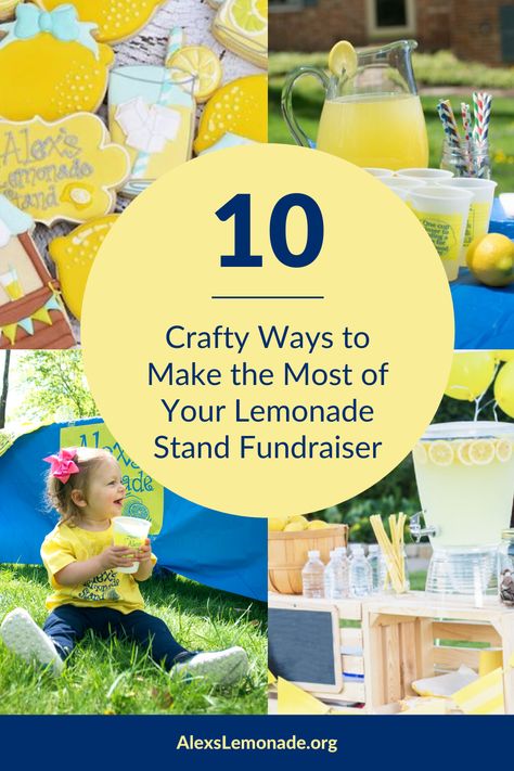 A cool, tall glass of lemonade on a hot day tastes pretty good—but nothing tastes as sweet as giving back feels. Use your creativity to host a fundraiser for Alex’s Lemonade Stand Foundation (ALSF)! Here are some of our craftiest tips and ideas for making your DIY lemonade stand extra-successful! Lemonade Stand Fundraiser, Alex Lemonade Stand Ideas, What To Sell At Lemonade Stand, Lemonade Stand Tip Jar, Lemonaid Stand Ideas Kids Easy, Lemonade Stand Lesson Plan, Lemonade Stand Ideas, Lemon Ade Stand, Alex’s Lemonade Stand