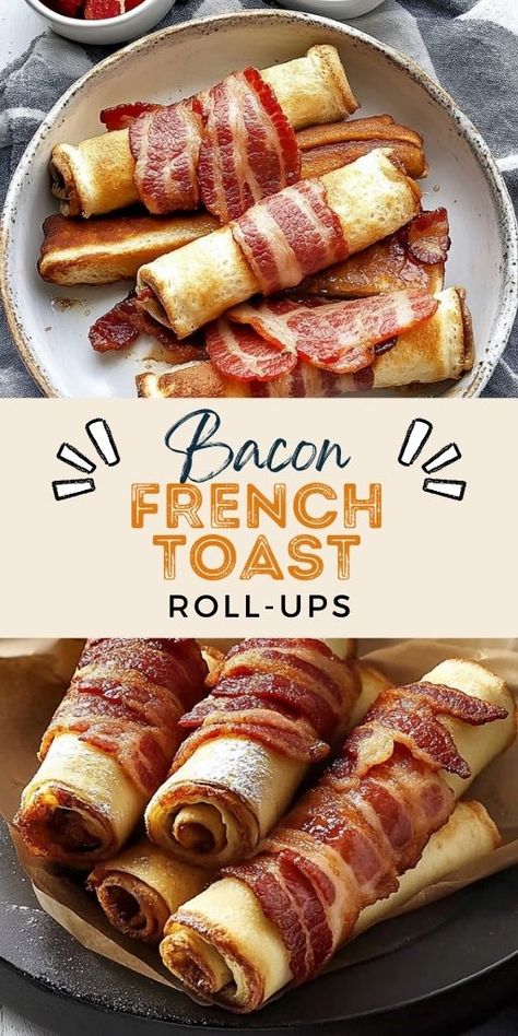 Bacon French Toast Roll-Ups Ingredients: 6 slices fresh soft sandwich bread (white, wholemeal, or wholegrain) 6 slices streaky bacon, rind removed 1 tbsp butter 1 large egg 2 tbsp milk (full cream or low fat) Pinch of salt To Serve (optional): Nachos Cheese Dip #Bacon #French #Toast #RollUps Bacon Rolls, Toast Bacon, Nachos Cheese Dip, French Toast Roll Ups, French Toast Rolls, Toast Bread, Roll Ups, Sandwich Bread, Delicious Dinner Recipes