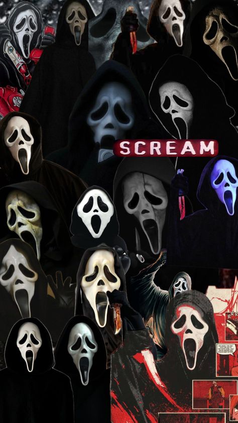 Ghostface Wallpaper Aesthetic, Ghost Face Wallpaper, Ghost Face Wallpaper Aesthetic, Scary Scream, Scream Costume, The Fall Movie, Terror Movies, Helloween Wallpaper, 3d Wallpaper Cute