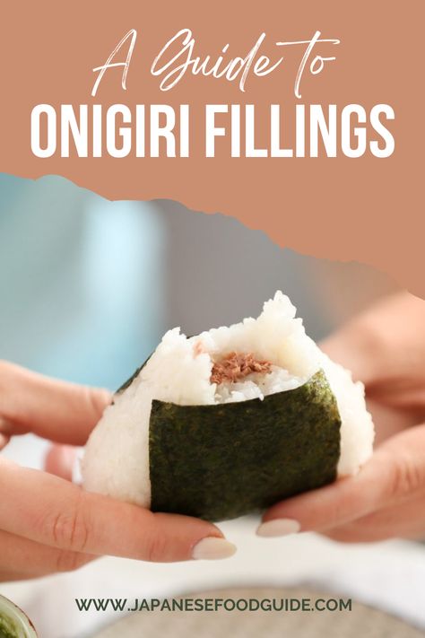 Beef Onigiri Recipe, California Roll Onigiri, Onigiri Recipe Crab, Onigiri Filling Ideas Vegetarian, Crab Onigiri Recipe, Onigiri Vegetarian, Mushroom Onigiri, Kimchi Onigiri, Pork Onigiri