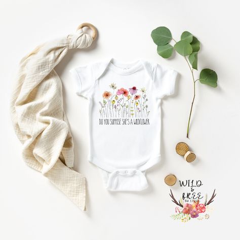 Wildflower Onesie, Wild Flower Nursery, She's A Wildflower, Coco Baby, Nature Baby, Newborn Onesies, Natural Baby, Boho Baby