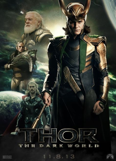 O Maskara, Loki Poster, Thor The Dark World, Thor 2, Marvel Movie Posters, Chris Hemsworth Thor, Thor Loki, World Movies, Owen Wilson