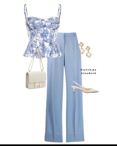 Light Blue Pants Outfit Women, Light Blue Trousers Outfit, Light Blue Pants Outfit, Blue Trousers Outfit, Light Blue Trousers, Blue Pants Outfit, Soft Summer Palette, Light Blue Pants, Summer Palette