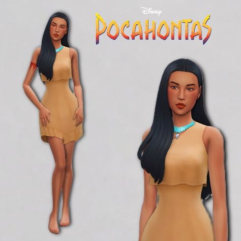 ♡ Disney Princess Sims ♡ | Collection from Ember Falls - Sims 4 | 17 posts | Patreon Sims Collection, 1990s Looks, Disney Pocahontas, Sims 4 Clothing, Sims Cc, Pocahontas, Sims 4, Two By Two, Disney Princess