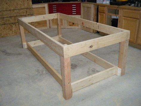 Workshop table - thoughts/feedback requested | Pirate 4x4 Rolling Workbench Diy, Workshop Blueprints, Shop Work Bench Ideas, Wood Work Bench Ideas, Workshop Bench Ideas, Shop Table Design, Garage Work Bench Ideas, 2x4 Workbench Plans, Work Bench Plans