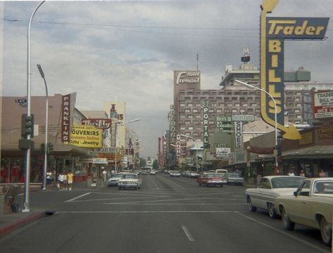 Las Vegas - Fremont Street - 1968 | Downtown Las Vegas, look… | Flickr Instamatic Camera, Fremont Street Experience, Las Vegas Photos, Indian Gifts, Downtown Las Vegas, 4th Street, Digital Clock, 90 Degrees, Historical Society