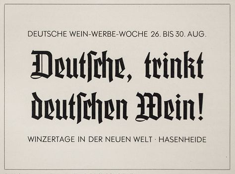 In specimens of the early 1930s German type foundries suggested mixing blackletter with geometric sans serifs. The first example shows Element (1934) in the headlines accompanied by Futura (1927), both by the Bauer Type Foundry (not related to Friedrich Bauer). Another showing demonstrates a mix of Jochheim-Deutsch (1934) and Atlantis Grotesk (1933), both by Wilhelm Woellmer type foundry. (Reproduced from *Klimschs Jahrbuch*, volumes 27 and 28, with kind permission from the collection of Eri... German Font Alphabet, German Typography, Collage Reference, Type Foundries, Historic Fonts Alphabet, German Font, German Gothic Font, 19th Century Typography, German Propaganda