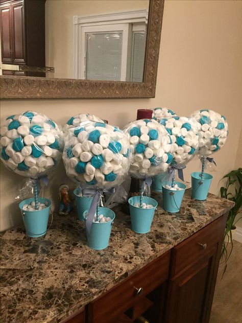 Marshmallow trees Marshmallow Tree, Party Centerpieces, Hanukkah Wreath, Hanukkah, Trees