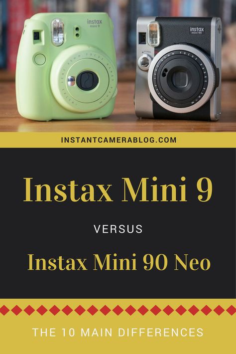 Fujifilm Instax Mini 9 vs 90 Neo Classic: The 10 Main Differences #instax #comparison #instaxmini #mini90 #mini9 Polaroid Tips, Instax Photography, Insta Camera, Instax Mini 90, Instax Mini 9, Instax Wide, Instax Mini Film, Instax Mini 8, Instant Film Camera