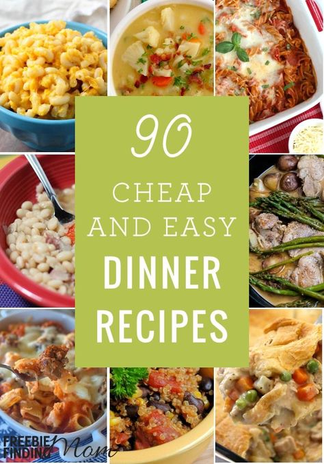 Need cheap and easy family meals? Here are 90 Cheap Quick Easy Dinner Recipes that will help you get a delicious and nutritious budget friendly meal on the table fast. You’ll find recipes using ground beef, quick healthy turkey recipes, quick vegetarian r Quick Easy Dinner Recipes, Healthy Turkey Recipes, Recipes Using Ground Beef, Recipes Cheap, Pastas Recipes, Healthy Budget, Fast Dinner, Cheap Food, Quick Vegetarian Meals