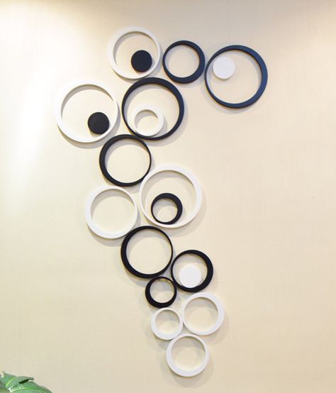 WOW INTERIORS AND DECORS Acrylic 3D Black And White (Medium)10 Circles Wall Sticker Bedroom Wall Designs, Diy Canvas Wall Art, White Circle, Flower Wall Stickers, Wallpaper Stickers, Diy Backdrop, Lo Fi, 3d Wall Art, Kids Bedroom Decor