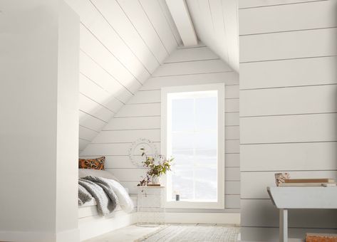 Color of the Month: Smoky White - Colorfully BEHR Behr Color Trends, Light Gray Sofas, All White Room, Behr Colors, Color Of The Month, Behr Paint Colors, Tranquil Bedroom, Best White Paint, Off White Paints