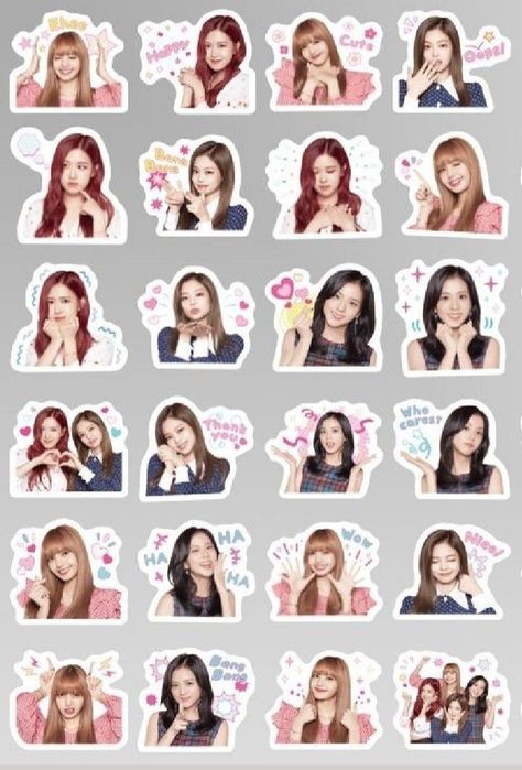 Blackpink Small Pictures, Blackpink Stickers Printable Aesthetic, Black Pink Stickers, Bp Stickers, Kpop Stickers Printable, Sticker Blackpink, Blackpink Stickers, Pink Scrapbook Paper, Pink Scrapbook