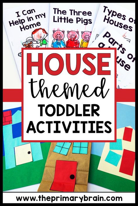 House themed toddler activities, includes photos of books and house themed crafts Toddler School Activities, Art Activities For Toddlers, Toddler School, Home Themes, Fun House, Theme Activity, Math Activity, Preschool Themes, Preschool Theme