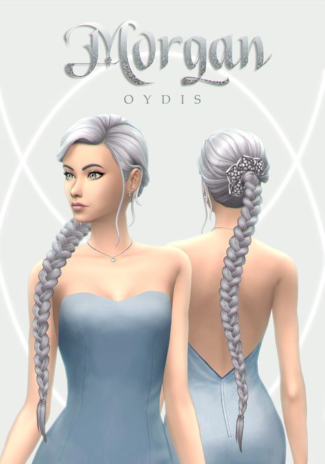 a.k.a. look at me I learned how to mesh braids from scratch :) Texturing was a nightmare but somehow I managed. So here you have a side-parted long braid, coming in two versions: over the shoulder and along the back. I hope you enjoy! ♡ #sims 4 hair #sims 4 braid #sims 4 long hair Mods Sims 4, Sims 4 Cc Hair, 4 Braids, Mod Hair, Sims Packs, The Sims 4 Pc, Pelo Sims, Sims 4 Mm Cc, Sims 4 Game Mods