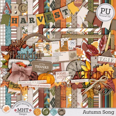 freebie friday, autumn, digital scrapbooking, Misty Hilltops Designs Autumn Song, Free Scrapbook Paper, Project Life Freebies, Free Digital Scrapbooking Kits, Scrapbooking Freebies, Fall Songs, Digital Paper Free, Digital Scrapbooking Freebies, Freebie Friday