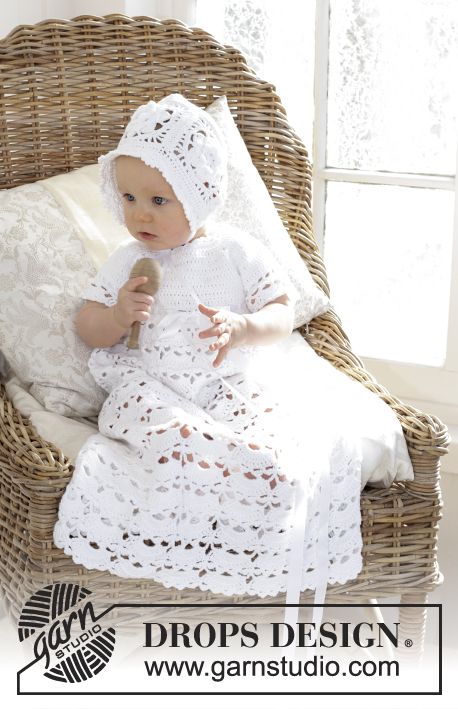 So Charming / DROPS Baby 29-3 - Free crochet patterns by DROPS Design Baby Christening Gowns, Baby Dress Set, Magazine Drops, Drops Baby, Blessing Dress, Baby Dress Pattern, Crochet Baby Dress Pattern, Fair Isles, Bonnet Crochet