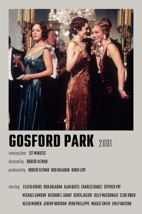 Gosford Park, Charles Dance, Iconic Movie Posters, Girly Movies, Girl Movies, English Movies, Movie Posters Minimalist, Movie Poster Art, Movie Buff