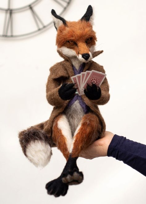 sosuperawesome: Fox Tales Felting on Etsy | Felted Fox, Needle Felted Fox, Fox Stuffed Animal, Textile Art Dolls, Felt Animal Patterns, Fox Doll, Needle Felting Diy, Felt Fox, Fox Toys