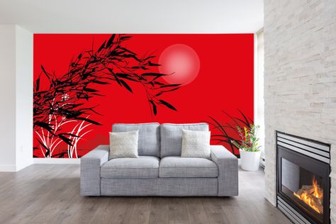 10 STUNNING RED & BLACK WALLPAPERS - Wallbeard Red Wallpaper Feature Wall, Red And Black Room Wallpaper, Black And Red Hd Wallpaper, Tropical Wallpaper Living Room Red, Black And Red Faded Wallpaper, Black Feature Wall, Red And Black Wallpaper, Feature Wallpaper, Painting Concrete