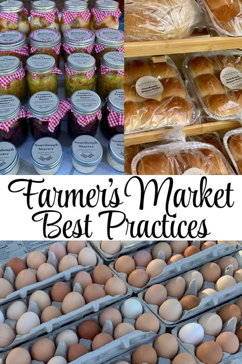 Today I'm sharing best practices for your success at the Farmer's Market. You will benefit from these tips if you apply them at your booth or stall, no matter what you sell be it handmade, homemade, or homegrown items. Farmers Market Store Ideas, How To Sell At Farmers Market, Selling Canned Goods At Farmers Market, Pay What You Can Farm Stand, Farmers Market Goods To Sell, Best Sellers At Farmers Markets, Things To Sell At Farm Stand, Farmers Market Items To Sell, Farm Stand Items To Sell