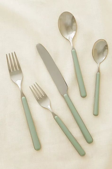 Flatware Sets | Teaspoons | Anthropologie Cute Forks And Spoons, Apartment Planning, Modern Flatware, Apartment Vibes, Table Knife, Pinterest Contest, Flatware Sets, Apt Ideas, Italian Traditions