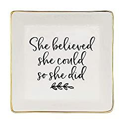 26 Christian Gifts Teenage Girls Will Absolutely Love (Not Boring, I Promise) Ceramic Trinket Dish, Christmas Trinkets, Tray Ceramic, Affordable Christmas Gifts, Faith Based Gifts, Christian Art Gifts, Ceramic Ring Dish, Bible Verse Coloring, Jewelry Trays