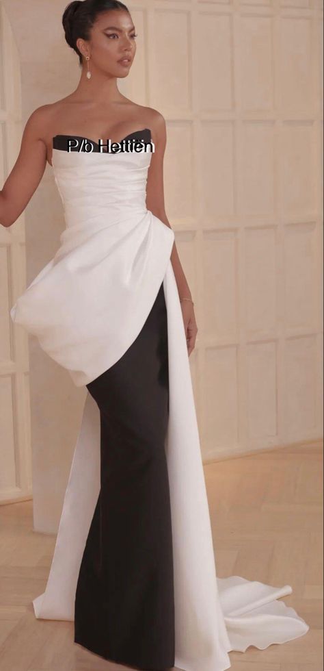 Mark Bumgarner Gown, Mark Bumgarner, Pregnant Dress, Black And White Gown, Le Chateau, Wedding Dress Couture, Sophia Loren, Couture Gowns, Long Dresses