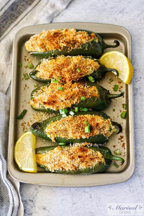 Stuffed Jalapeños, Stuffed Jalapenos, Crab Stuffed, Jalapeno Recipes, Green Salsa, Stuffed Poblano Peppers, Crab Meat, Stuffed Jalapeno Peppers, Fresh Cilantro