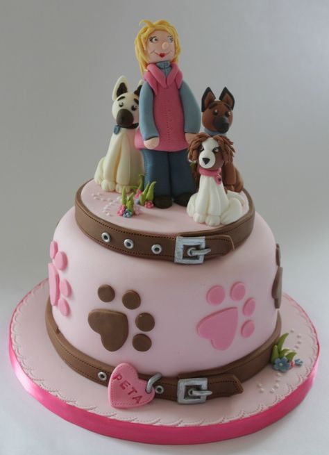 Dog Lover Cake, 50th Birthday Cake For Women, Dog Mothers Day, Dog Lovers Birthday, 80 Birthday Cake, 60th Birthday Cakes, Cake Decorating With Fondant, Dog Birthday Cake, Mothers Day Cake