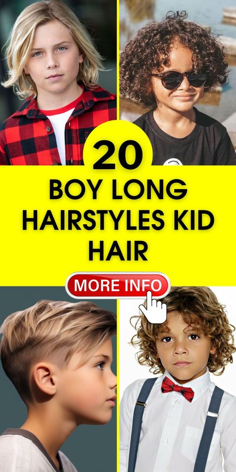 Embrace the versatility of boy long hairstyles kid hair with various options that suit every face shape. A medium haircut can be a great way to balance the length, while a shaggy haircut adds a touch of whimsy. For those with straight hair, a comb over haircut can create a sophisticated look, while curly hair can be styled in numerous playful ways. Boy Long Hairstyles, Boys Haircuts Medium, Boys Long Hairstyles Kids, Boys Haircuts Long Hair, Shaggy Haircut, Childrens Hairstyles, Medium Haircut, Cool Boys Haircuts