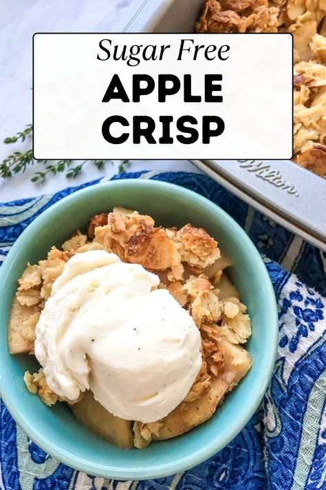 Are you craving a delicious, homemade dessert that won't leave you feeling guilty? Look no further! Our mouth-watering Sugar-Free Apple Crisp is a guilt-free, yet indulgent treat that will have everyone asking for seconds. With its irresistible combination of sweet apple filling and a crumbly, buttery topping, this recipe is sure to become a new family favorite. Sugar Free Apple Crumble, Dessert With Apples, Sugar Free Apple Crisp, Easy Apple Crisp Recipe, Apple Crumble Recipe, Apple Crisp Recipe, Apple Crisp Easy, Comfort Desserts, Homemade Dessert