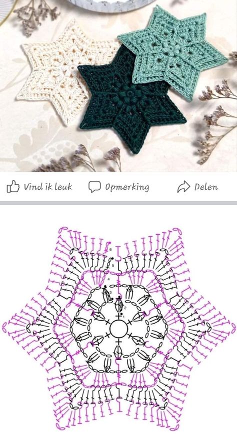 Crochet Christmas Stars, Crochet Christmas Star, Háčkované Lemy, Crochet Snowflake Pattern, Crochet Bedspread Pattern, Mode Crochet, Crochet Motif Patterns, Crochet Stars, Crochet Snowflakes