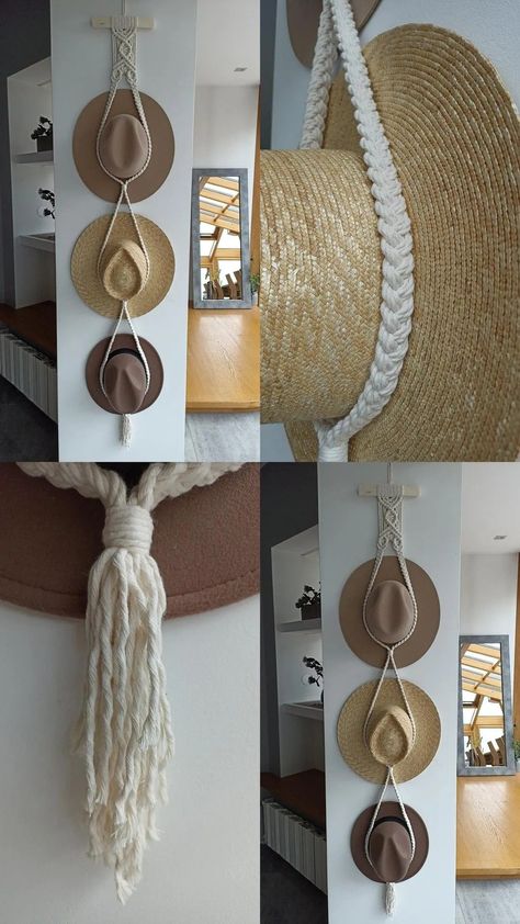 Macrame Hat Hanger, Macrame Hat, Nike Shoe, Hat Hanger, Bracelets Diy, Macrame Ideas, Macrame Decor, Macrame Design, Shoe Lace