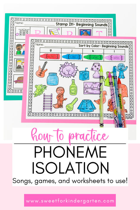 Learn how to get your Kindergarteners spelling CVC words by midyear with proven phoneme isolation techniques rooted in the science of reading! This post offers a step-by-step approach to building phonemic awareness by isolating beginning, middle, and ending sounds. Packed with engaging lesson plans, games, and interactive activities, you can help students master phoneme isolation and spelling CVC words in a way that’s both effective and fun—whether you're teaching in the classroom or at home. Sound Isolation Activities, Phonemic Awareness Games, Phonics Lesson Plans, Reading Kindergarten, Spelling Cvc Words, Ending Sounds, The Science Of Reading, Phonemic Awareness Activities, Phonics Rules