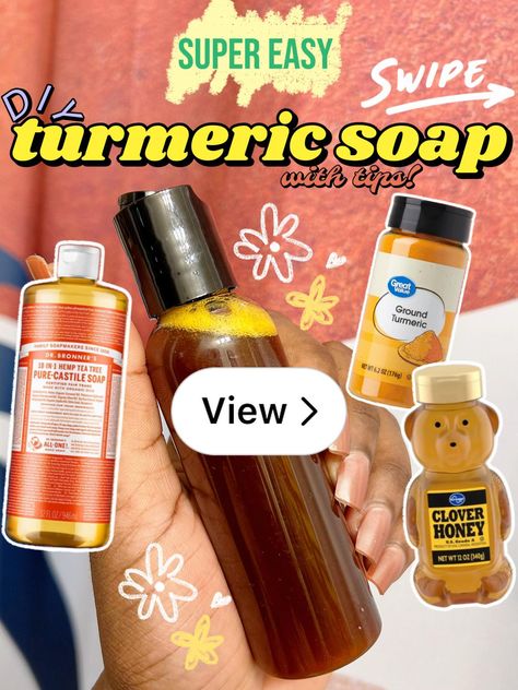 Lemon8 · diy turmeric soap 🍯 · @.deidra. Lemon Turmeric Kojic Acid Soap Recipe, Diy Turmeric Body Wash, Diy Turmeric Soap, Turmeric Facial, Castille Soap, Pure Castile Soap, Turmeric Soap, Homemade Products, Facial Soap