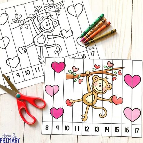 3 Math Valentine's Day Activities for Kindergarten - Clearly Primary