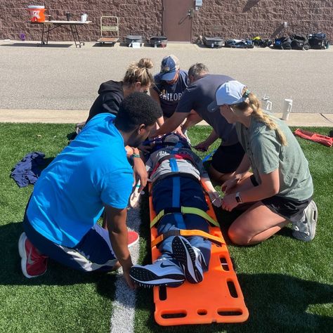 Fall sports are gearing up and so are our athletic trainers! ⚽ A few weeks ago our athletic trainers attended a course taught by Sports Medicine Emergency Management to enhance their skills to treat our athletes in emergency scenarios. Athletic trainers from across West Michigan, including team physicians, gathered together as they prepared for the upcoming school year! 🏐 Our ATs are ready for back to school... are you? @sailorsports @wpswolves @lowellredarrows @caledoniahsvb @nvpswildcats... Athletic Training Sports Medicine, Medicine Aesthetic, Sport Medicine, Fall Sports, Athletic Trainer, Nine Lives, Emergency Management, Athletic Training, West Michigan