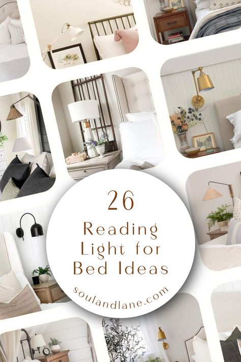 Transform your nightly routine with our collection of bedside reading light ideas. From sleek wall-mounted fixtures to adjustable bedside lamps, discover creative ways to illuminate your reading nook with style and functionality. These ideas promise to enhance your bedtime experience, providing the perfect ambiance for getting lost in your favorite book. Wall Mounted Night Lamps, Bedroom Wall Reading Lights, Bedside Sconces Plug In, Bed Side Lamps Ideas, Reading Lights Over Bed, Bedside Lamps Ideas Bedrooms, Books In Bedroom, Bedside Lamps Ideas, Black Tufted Headboard