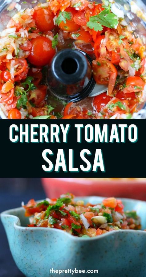 Fresh Salsa Recipe Homemade, Tomato Salsa Recipe, Fresh Salsa Recipe, Cherry Tomato Recipes, Fresh Tomato Recipes, Garden Tomatoes, Homemade Salsa Recipe, Fresh Salsa, Cherry Tomato