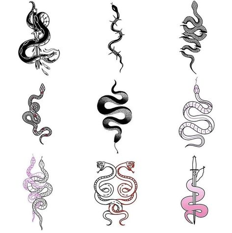 Snake Tattoo Ideas, Collection Drawing, Hip Thigh Tattoos, Henna Inspired Tattoos, Tattoo Temporary, Snake Tattoo Design, Snake Tattoo, Dream Tattoos, Tattoo Sticker