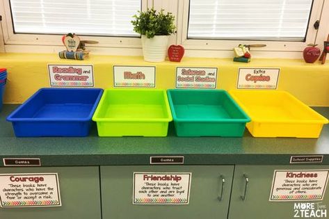 Are you tired of having stacks of papers on your desk? If so, then turn in bins are perfect for you. When students finish assignments just have them place their work into these multicolored bins. Whenever YOU are ready, simply go get the papers from the labeled bins. It's that easy! Teacher Turn In Bins, Turn In Box Classroom, Finished Work Bin Classroom Organization, Turn It In Bin, Turn In Work Classroom, Paper Turn In Classroom Organization, Classroom Turn In Bins, Turn In Bins Classroom, Classroom Table Caddy Ideas